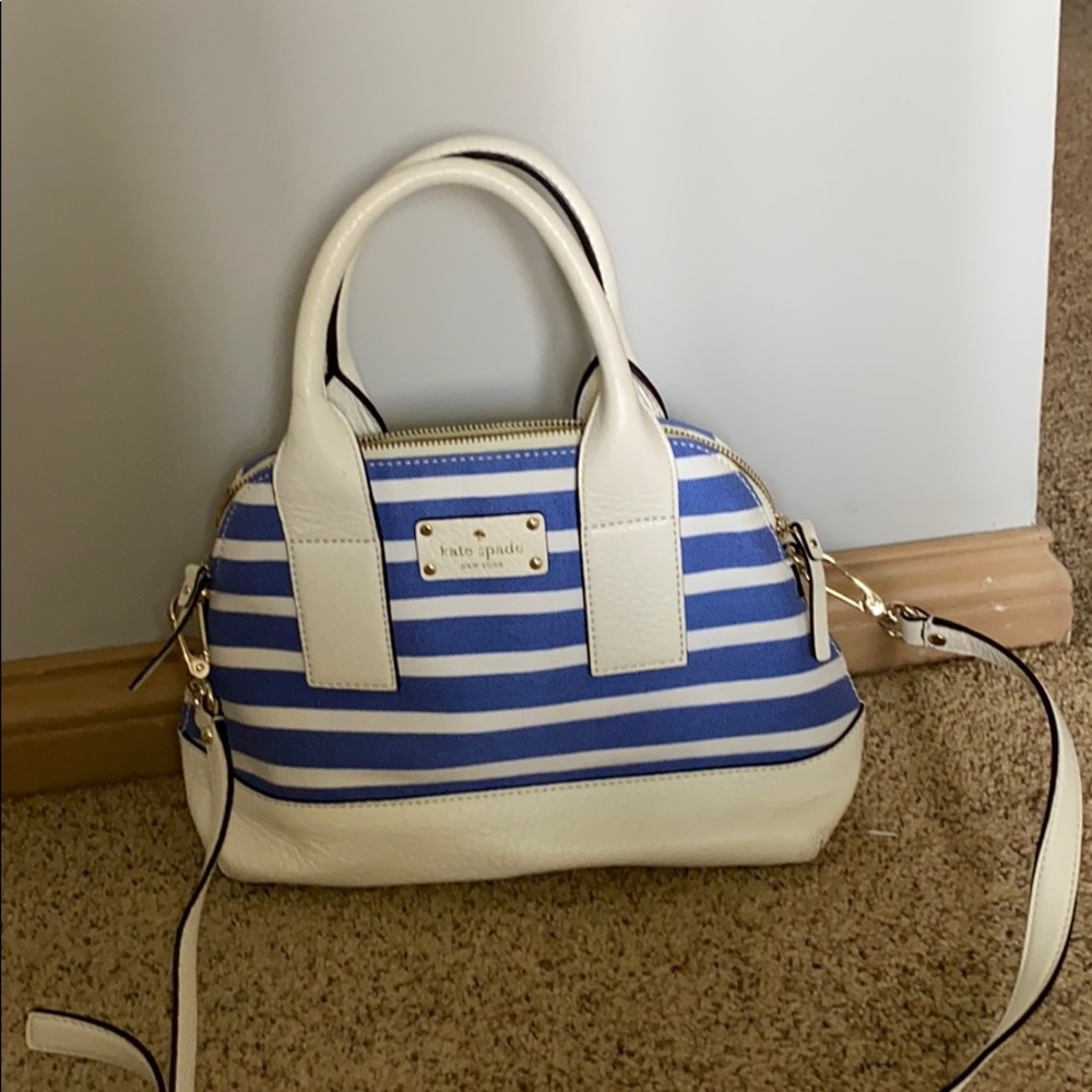 Kate Spade- White & Blue Crossbody Purse
